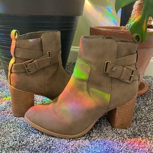beige ankle booties